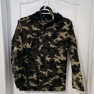 Mens George Camo Jacket With Hood  Size Small Hunting, Streetwear